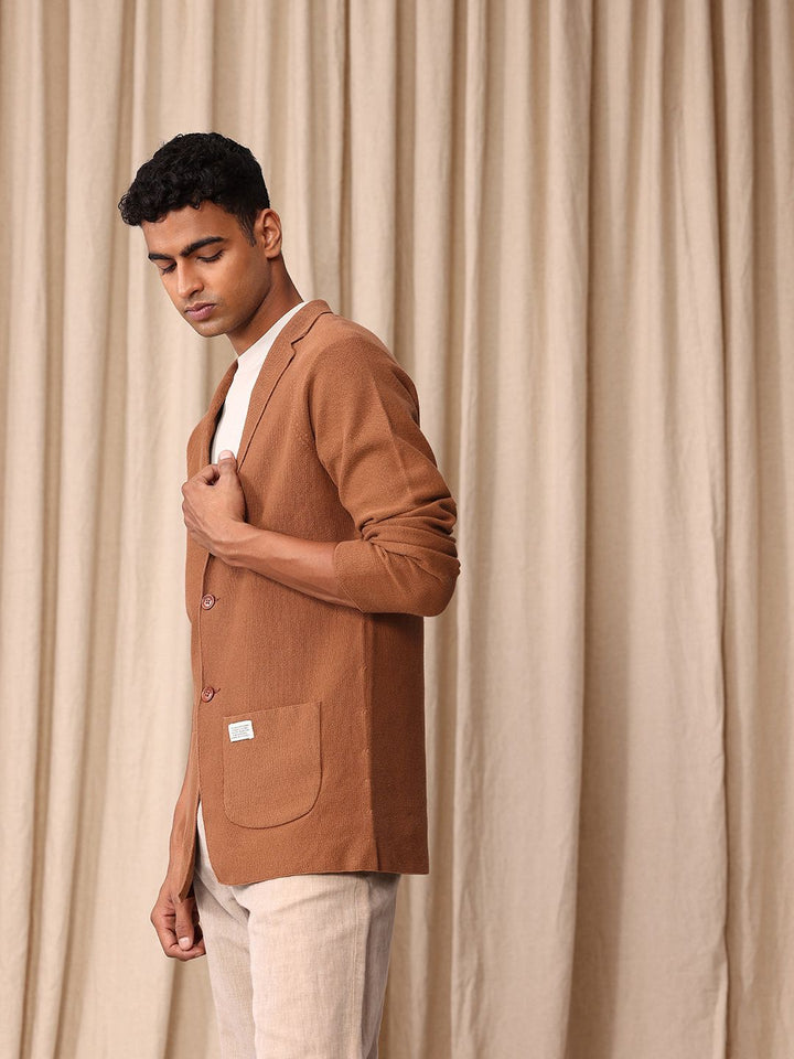Mr Bowerbird Self Design Tailored Fit Single-Breasted Casual Blazer