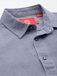 THE BEAR HOUSE Men Slim Fit Houndstooth Checked Pure Cotton Casual Shirt