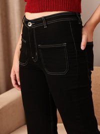 STREET 9 Women Comfort Black Bootcut High-Rise Stretchable Jeans