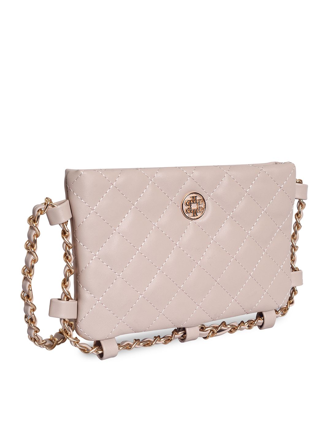 Lino Perros Beige Quilted Small Sling Bag