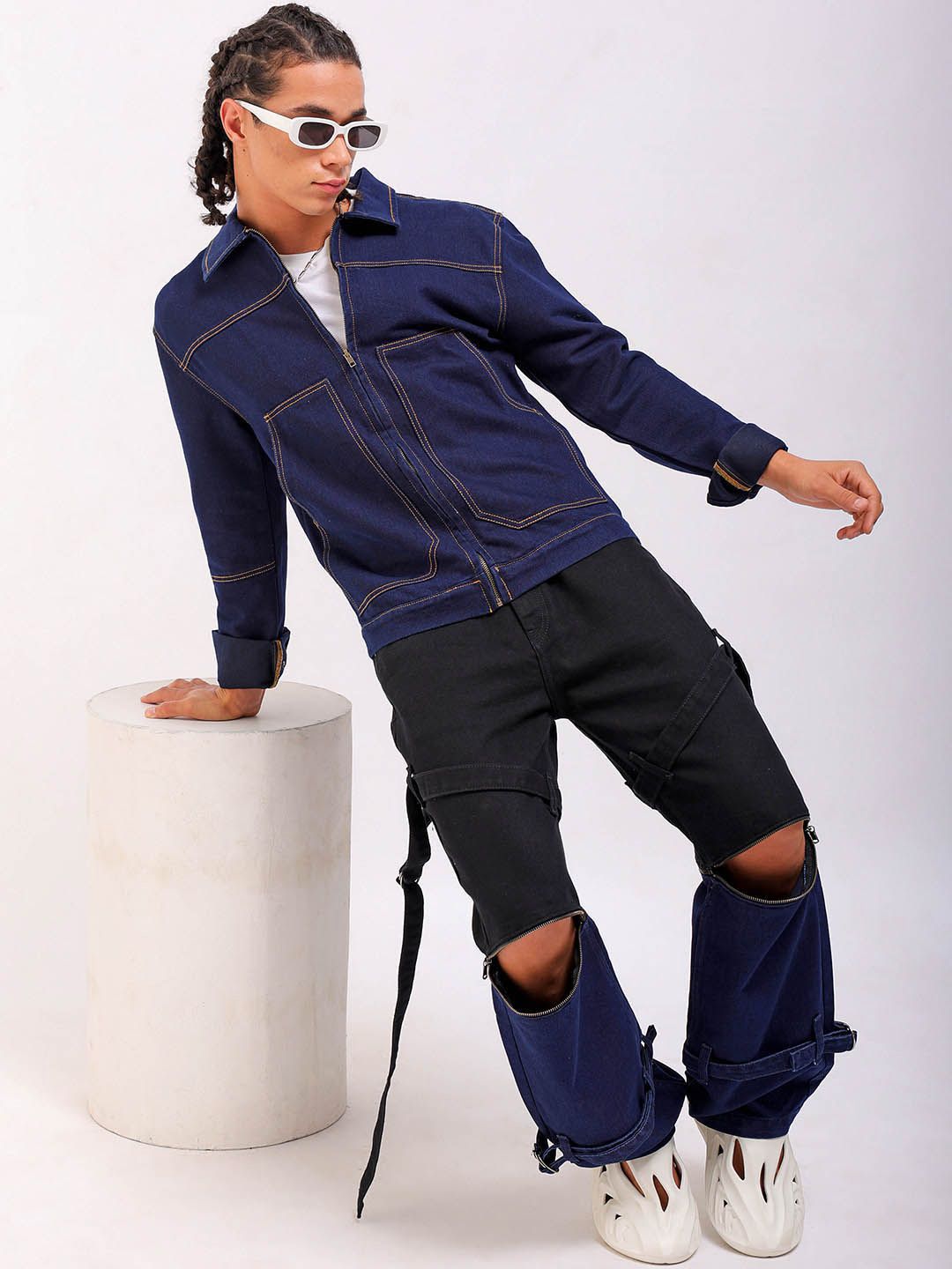 The Indian Garage Co Washed Crop Denim Jacket