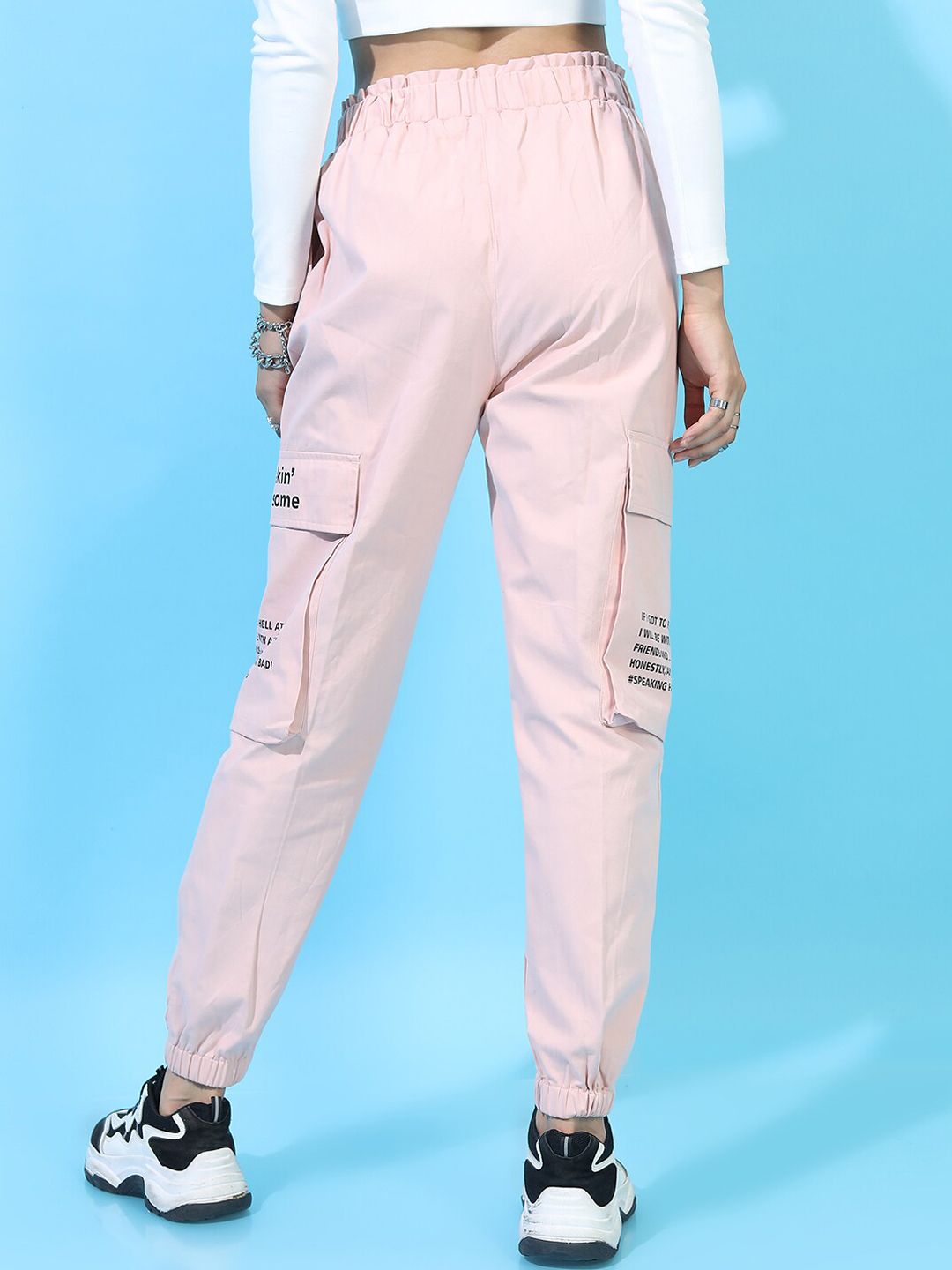 Tokyo Talkies Women Pink Joggers Trousers