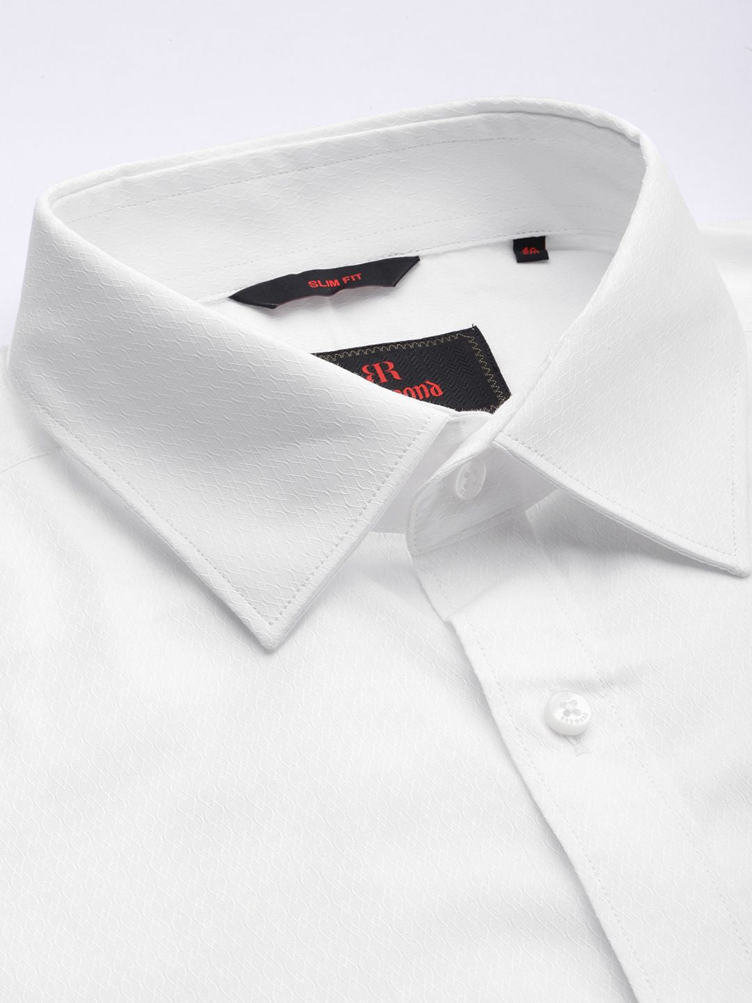 Raymond Self Design Textured Slim Fit Pure Cotton Formal Shirt