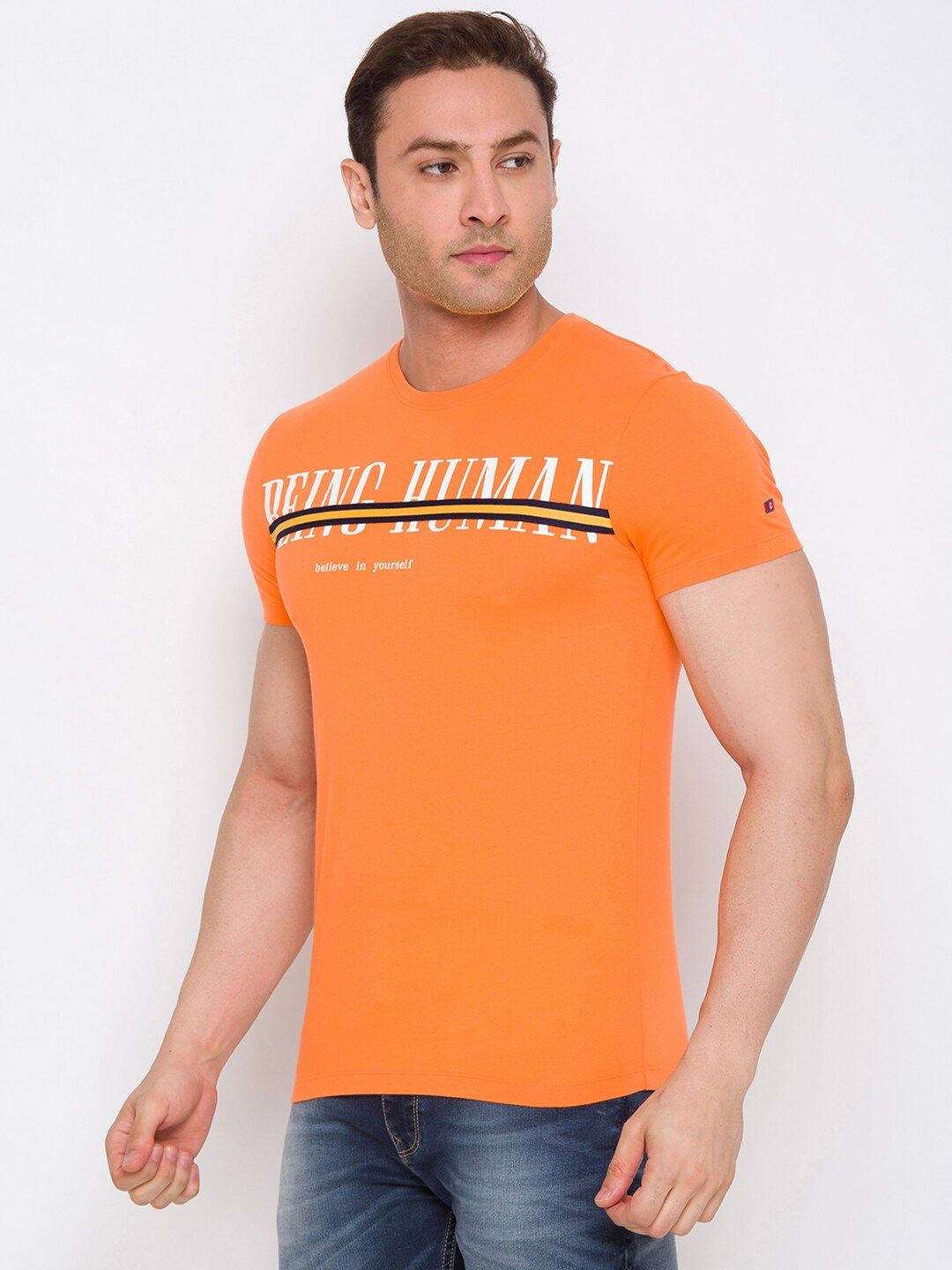 Being Human Typography Printed Round Neck Cotton Regular T-shirt