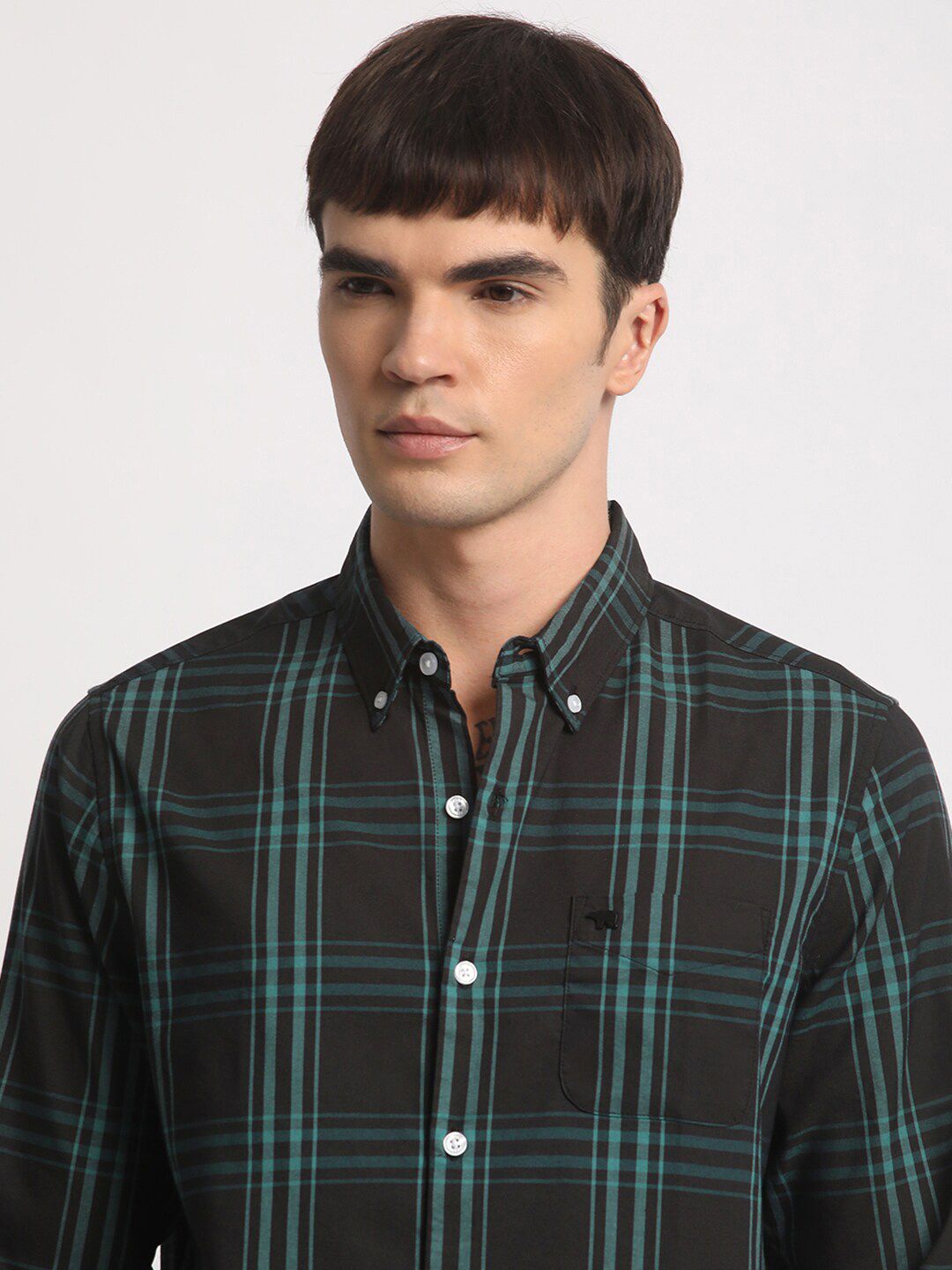 THE BEAR HOUSE Slim Fit Tartan Checked Casual Shirt