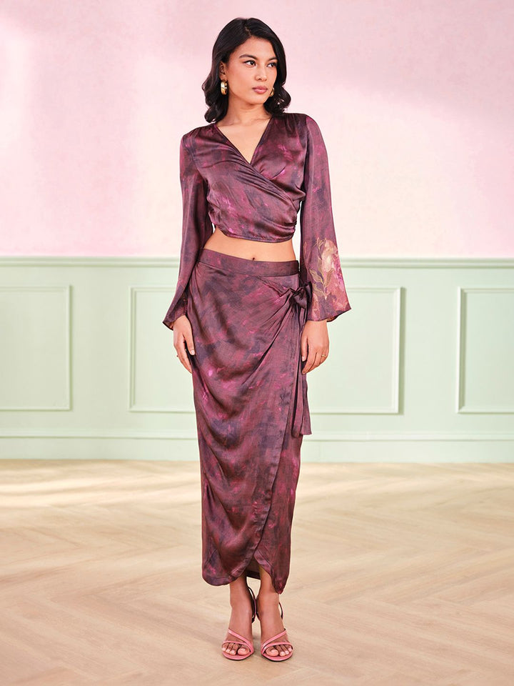 AND Women Dyed Top With Skirt Co-Ords