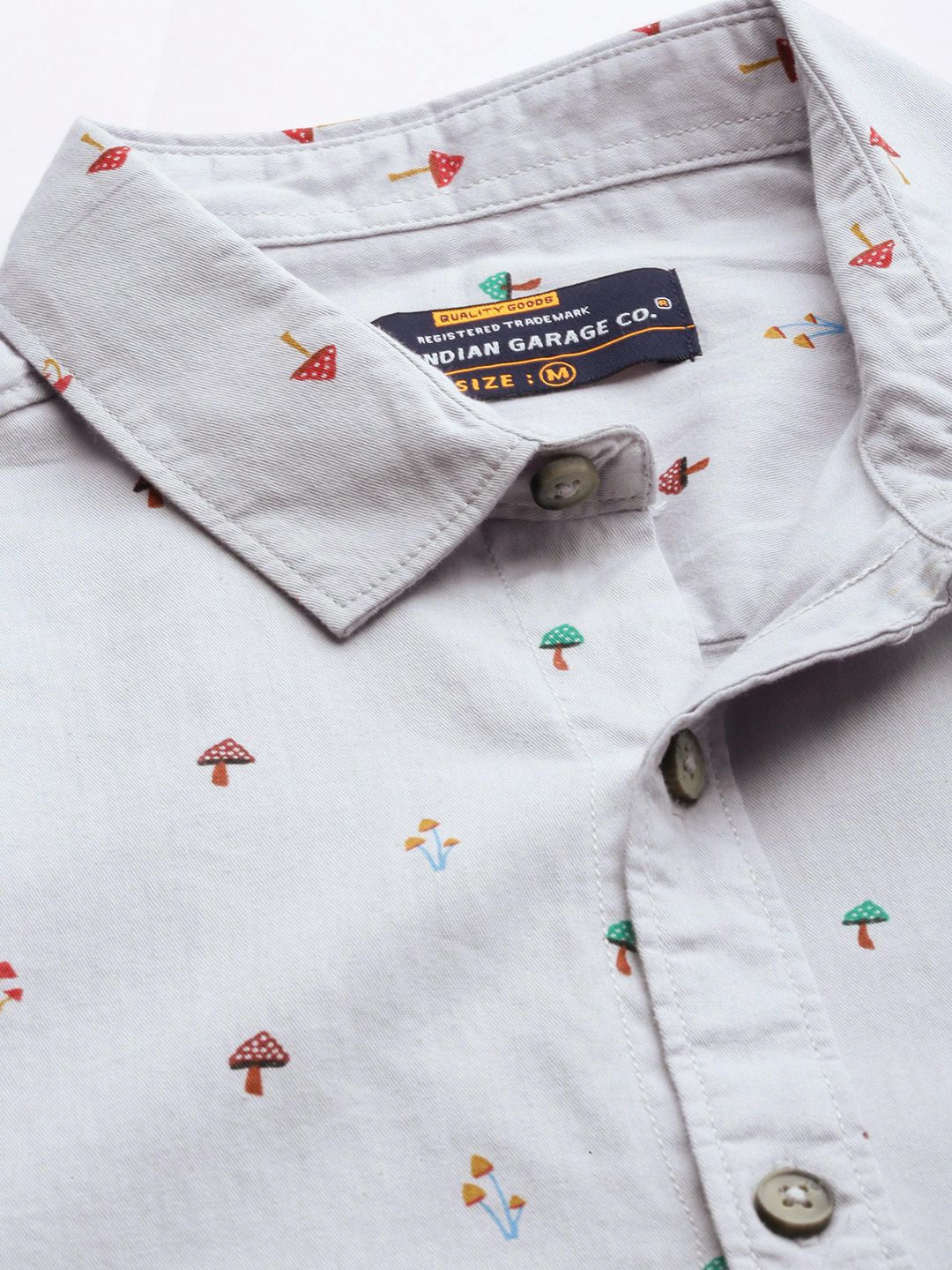 The Indian Garage Co Men Grey Conversational Printed Casual Shirt