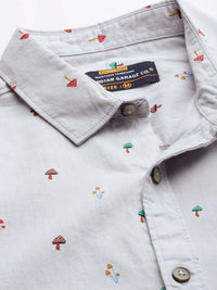 The Indian Garage Co Men Grey Conversational Printed Casual Shirt