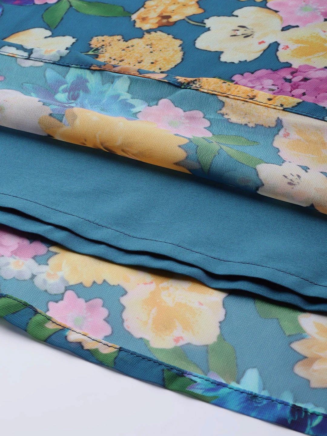 DressBerry Blue & Yellow Floral Maxi Dress