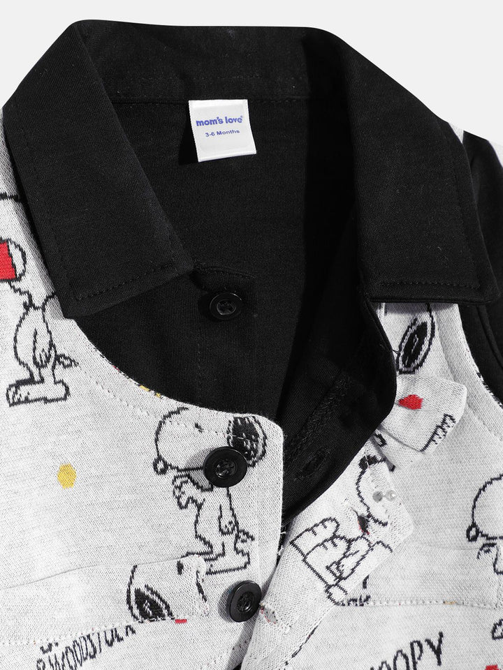 Moms Love Infant Boys Pure Cotton Snoopy Printed Clothing Set