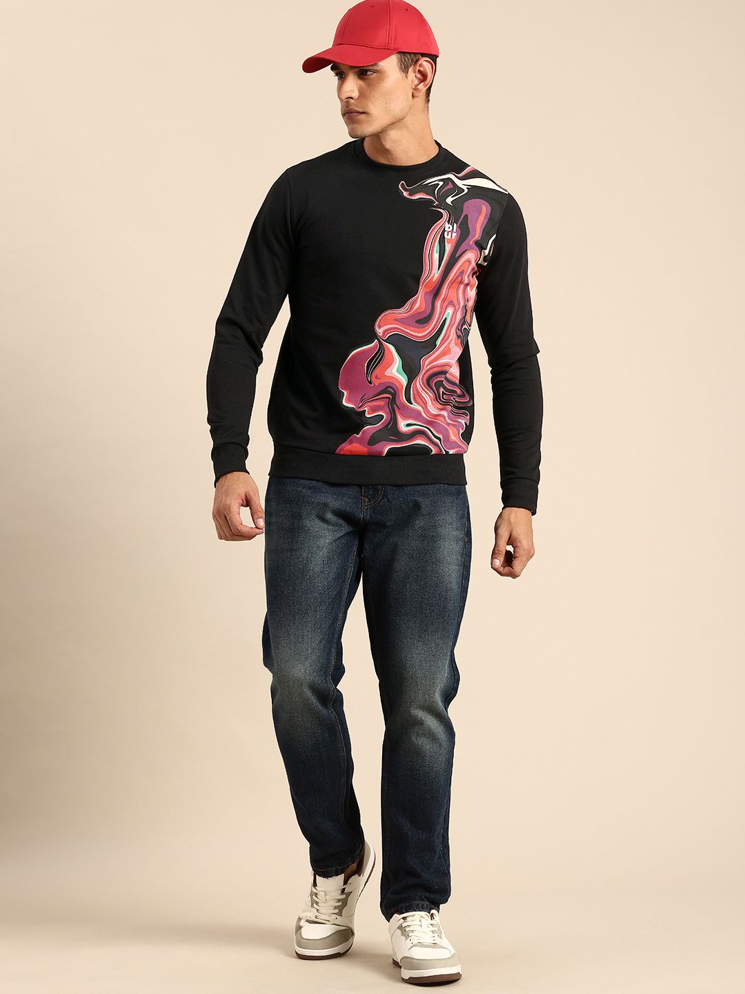 Being Human Abstract Printed Pure Cotton Sweatshirt