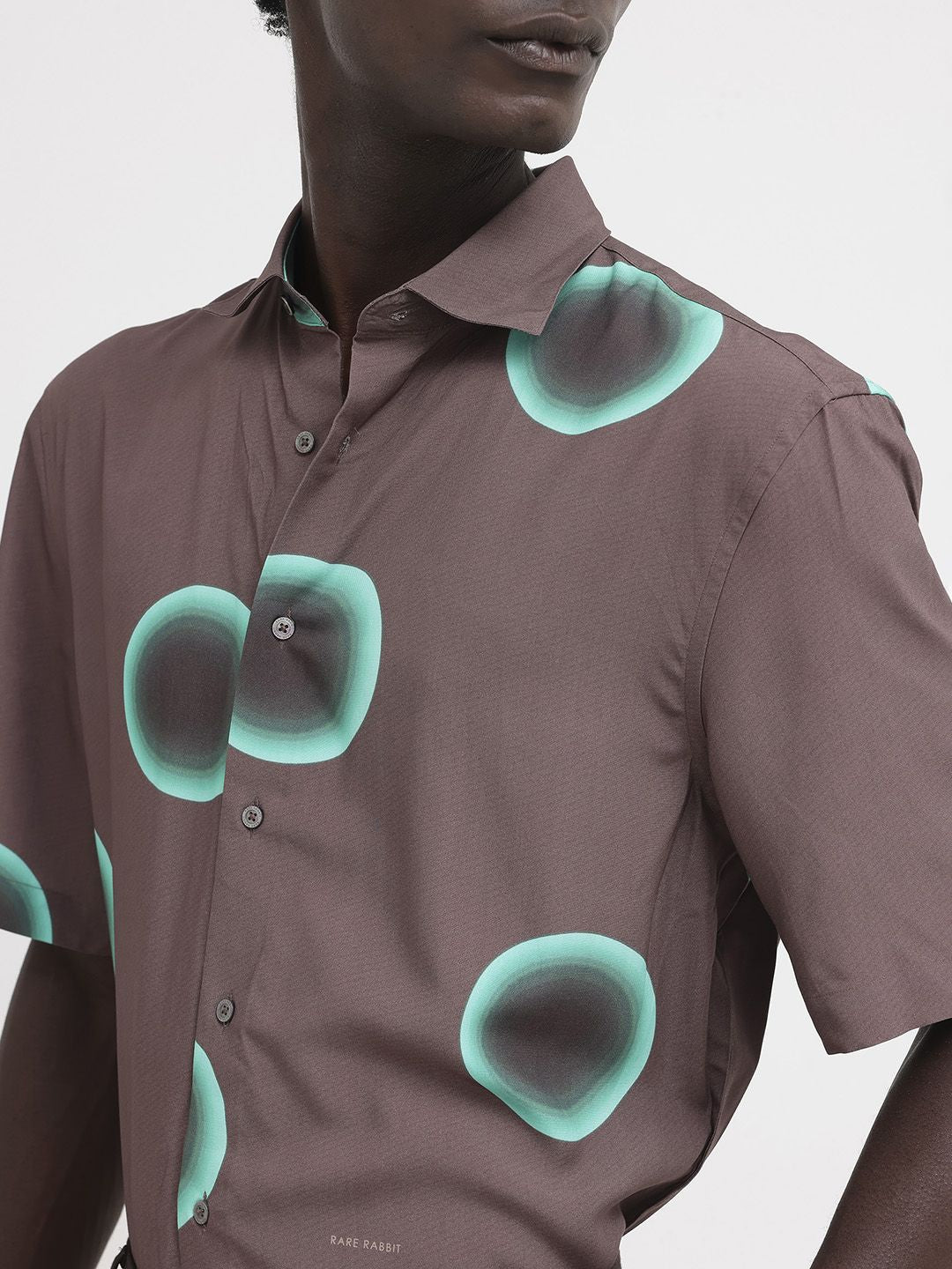 RARE RABBIT Men Poblur Boxy Standard Opaque Shirt