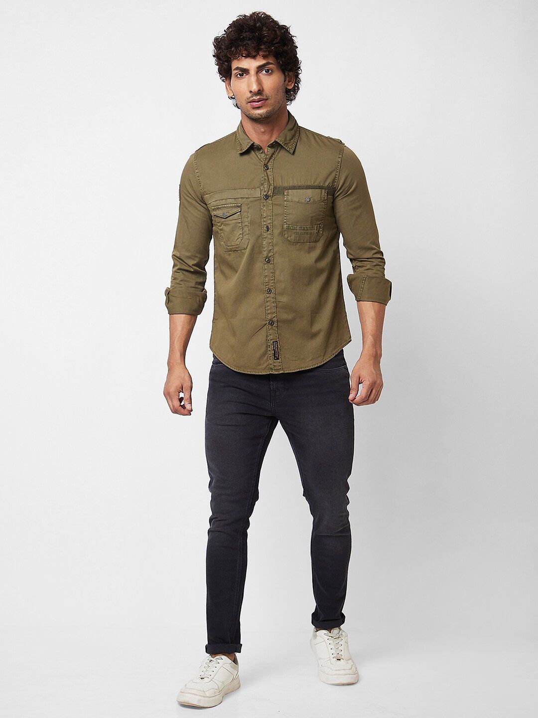 SPYKAR Spread Collar Cotton Casual Shirt