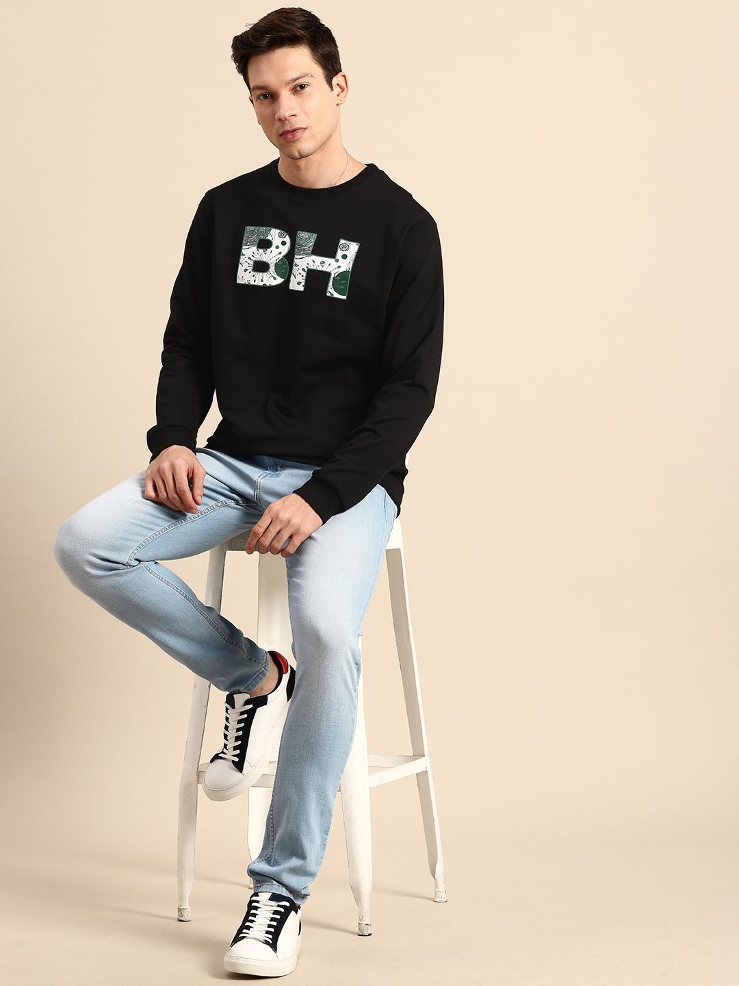 Being Human Printed Pure Cotton Sweatshirt