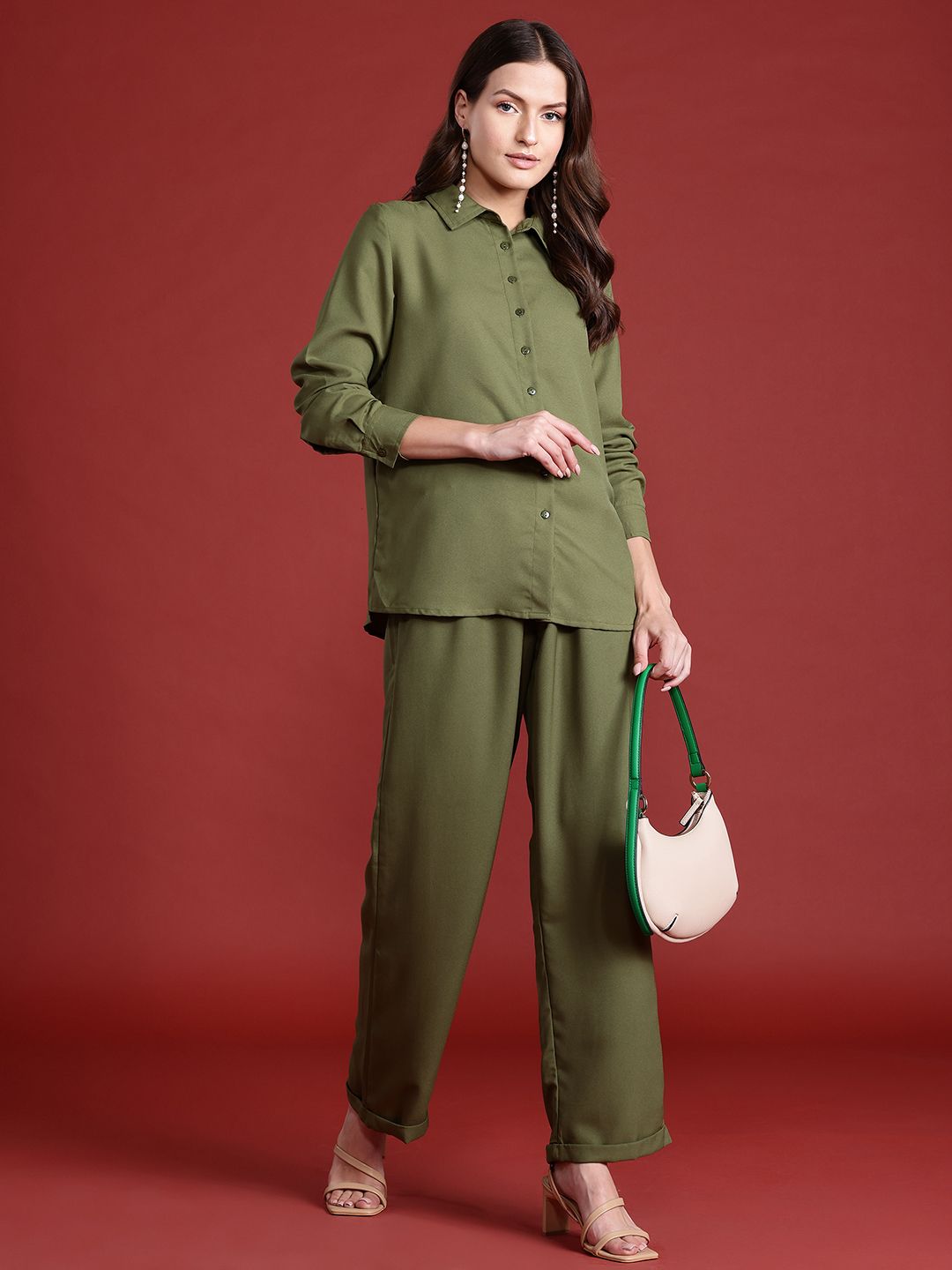 all about you Women Shirt Collar Co-Ords