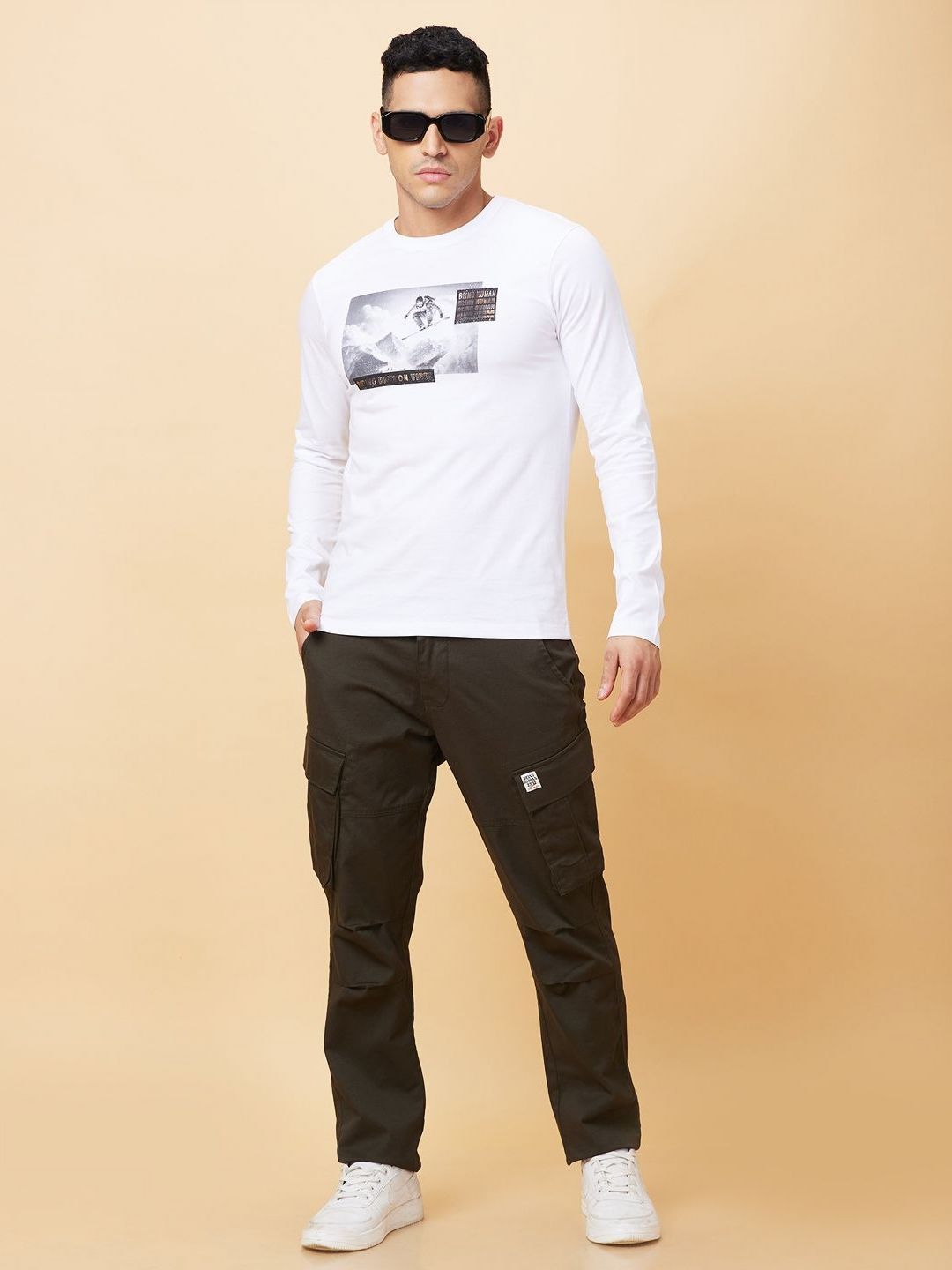 Being Human Men Printed Applique T-shirt