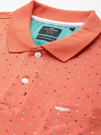 Park Avenue Men Printed Polo Collar Slim Fit T-shirt