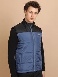 HIGHLANDER Colourblocked Mock Collar Padded Jacket
