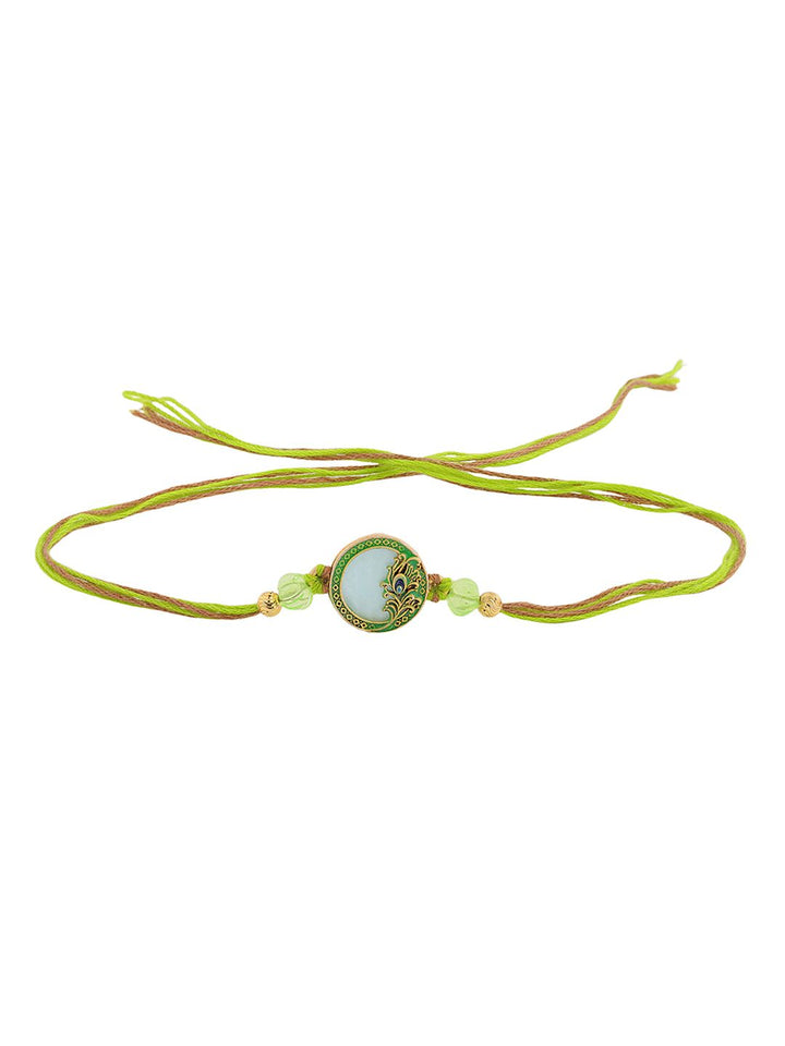 Voylla Vibrant Peacock Mor Pankh Benang Manik Rakhi