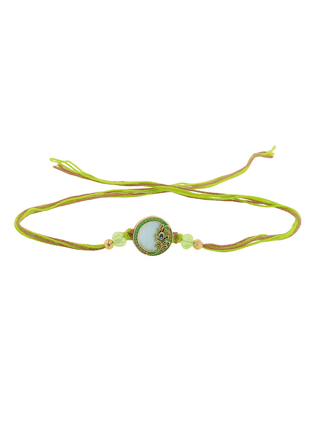 Voylla Vibrant Peacock Mor Pankh Benang Manik Rakhi