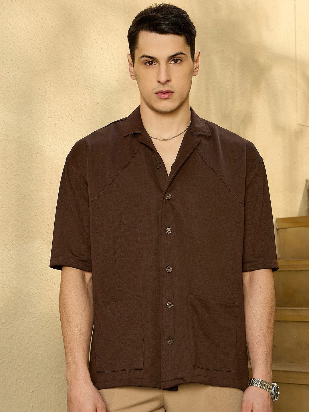 DENNISON Men Resort Wear Drop Shoulder Oversized Casual Shirt