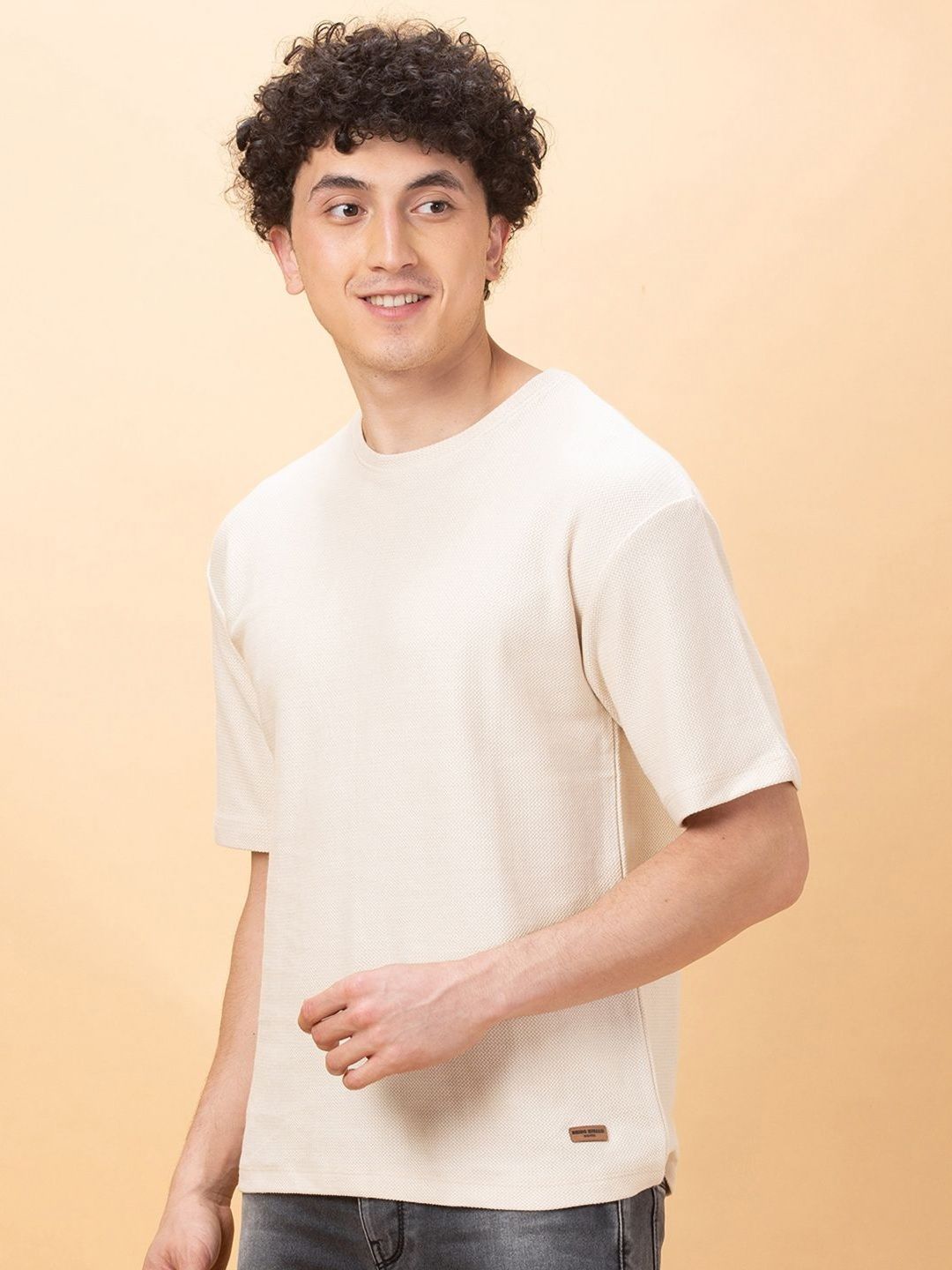 Being Human Men Drop-Shoulder Sleeves Raw Edge T-shirt