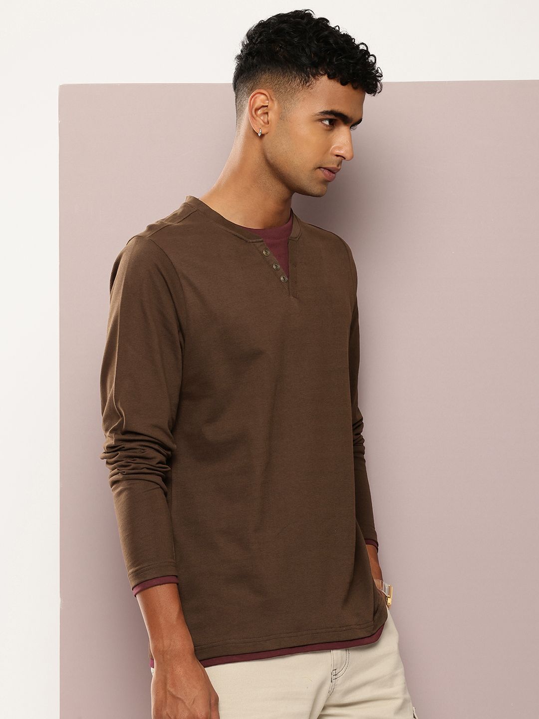 DILLINGER Men Airtex Fabric Solid T-shirt