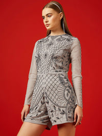 STREET 9 Long Sleeves Embellished Playsuit