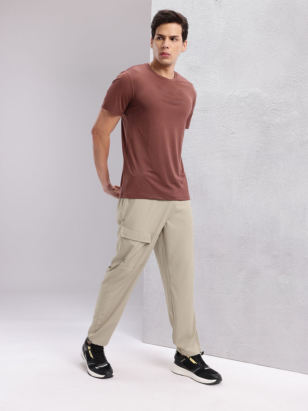 HRX by Hrithik Roshan Men Mid-Rise Rapid-Dry Running Track Pants with Toogled Hem