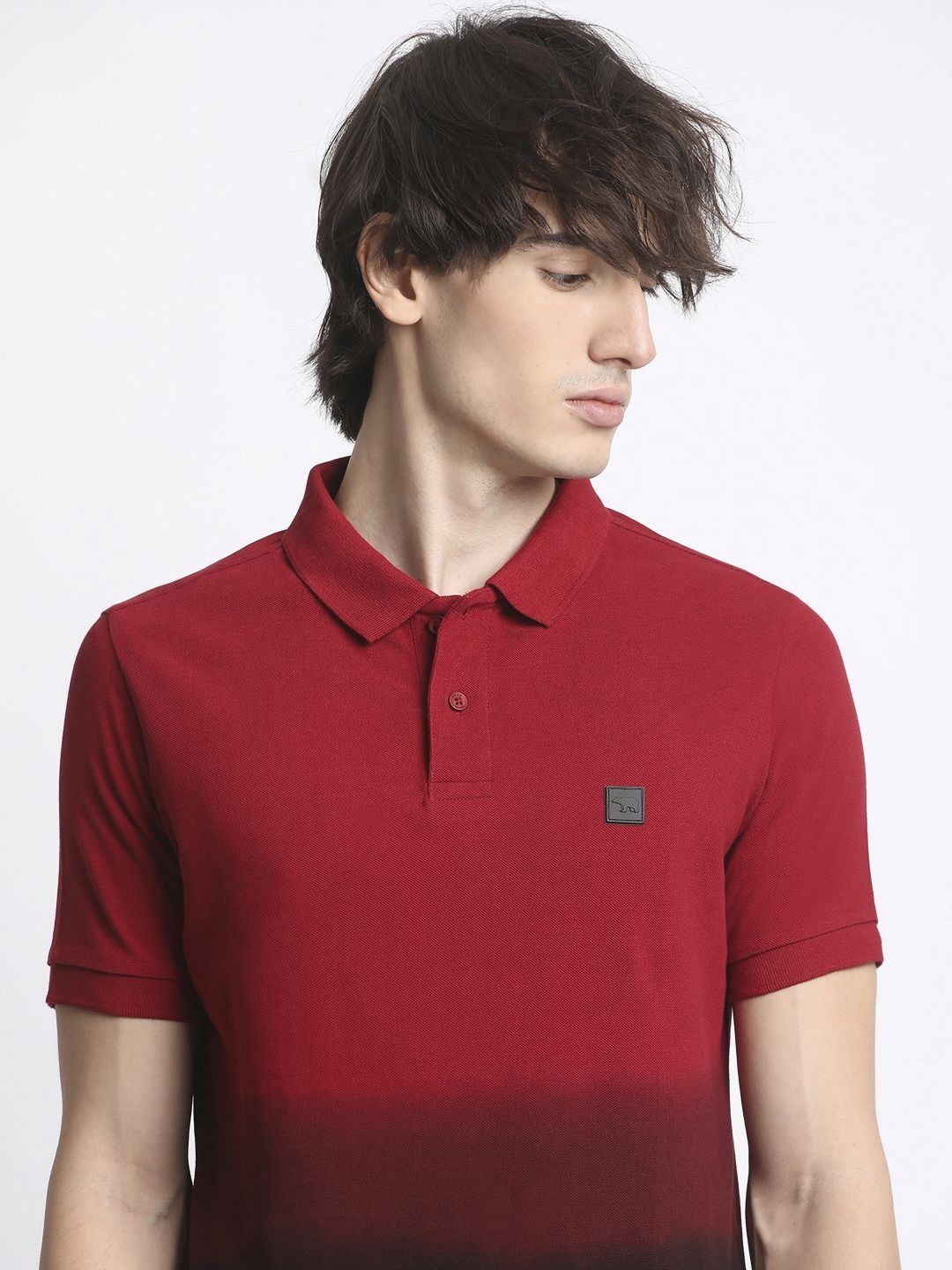 THE BEAR HOUSE Men's Ombre Cotton Regular Fit Polo Collar Tshirt