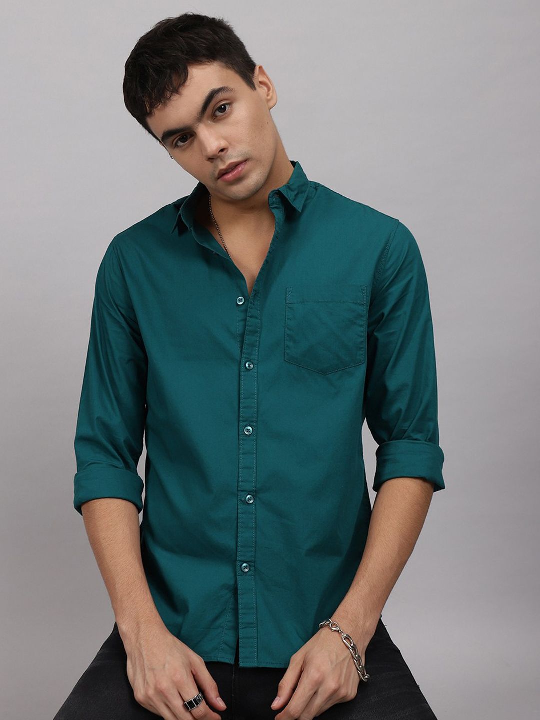 The Indian Garage Co Men Teal Casual Shirt
