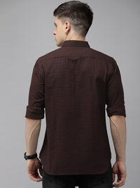 THE BEAR HOUSE Slim Fit Gingham Checks Opaque Casual Shirt