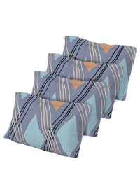 Myntra Elegant Homes Blue Geometric 300 TC Bedsheet with 2 Pillow Covers