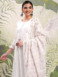 Vishudh Floral Printed Regular Pure Cotton Kurta with Trouser & Dupatta
