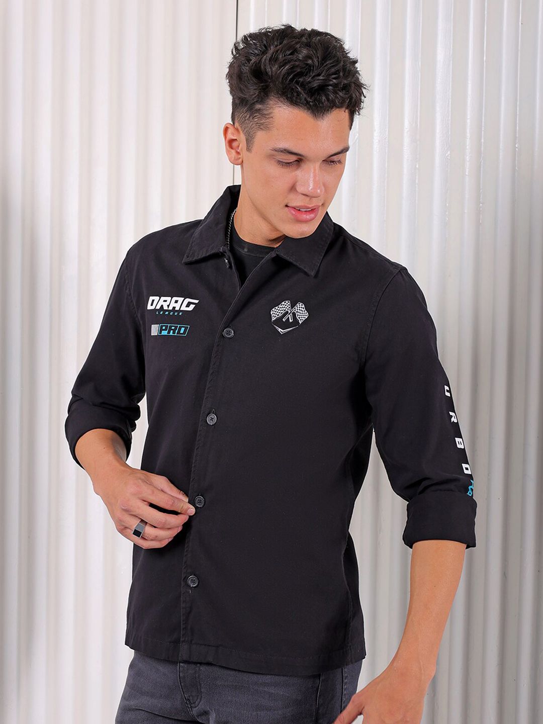 The Indian Garage Co Spread Collar Printed  Cotton Casual Shirt