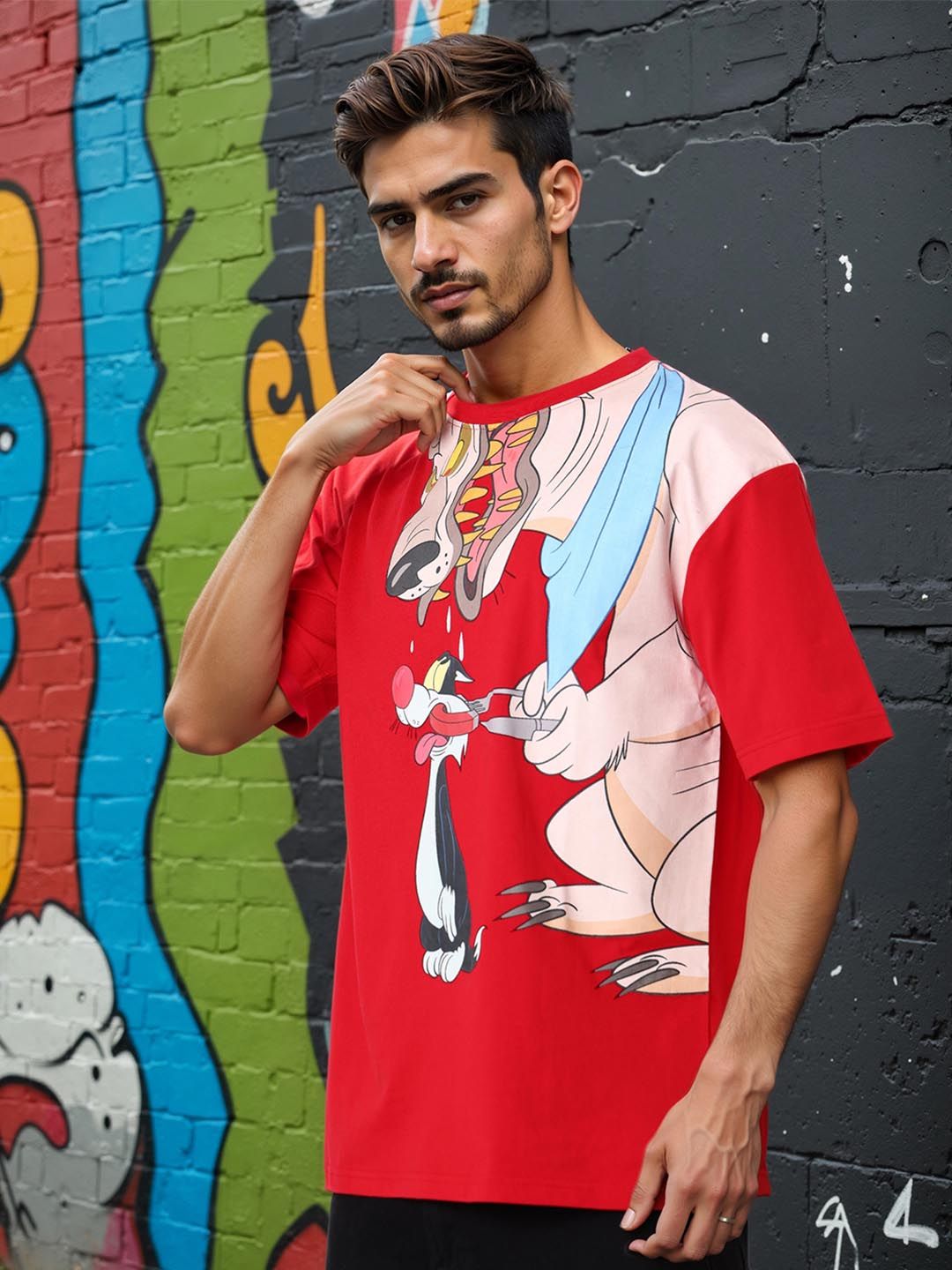 T-Shirt Boxy Garage Co yang dicetak