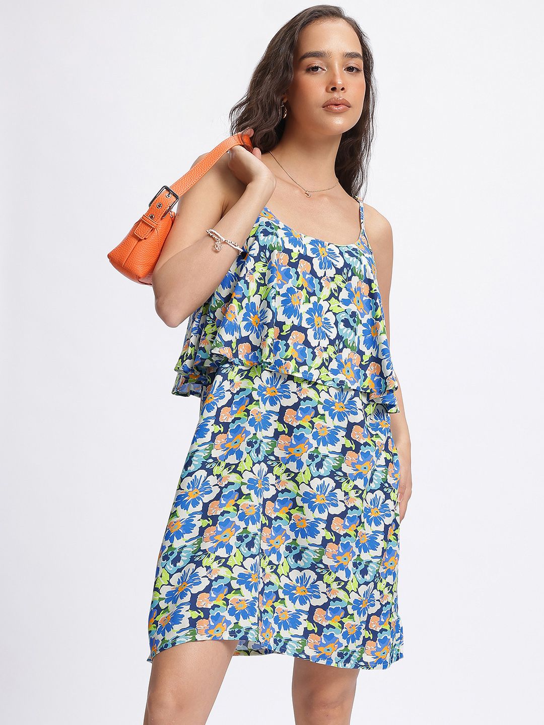DressBerry Blooming Floral Print Strappy A-Line Dress