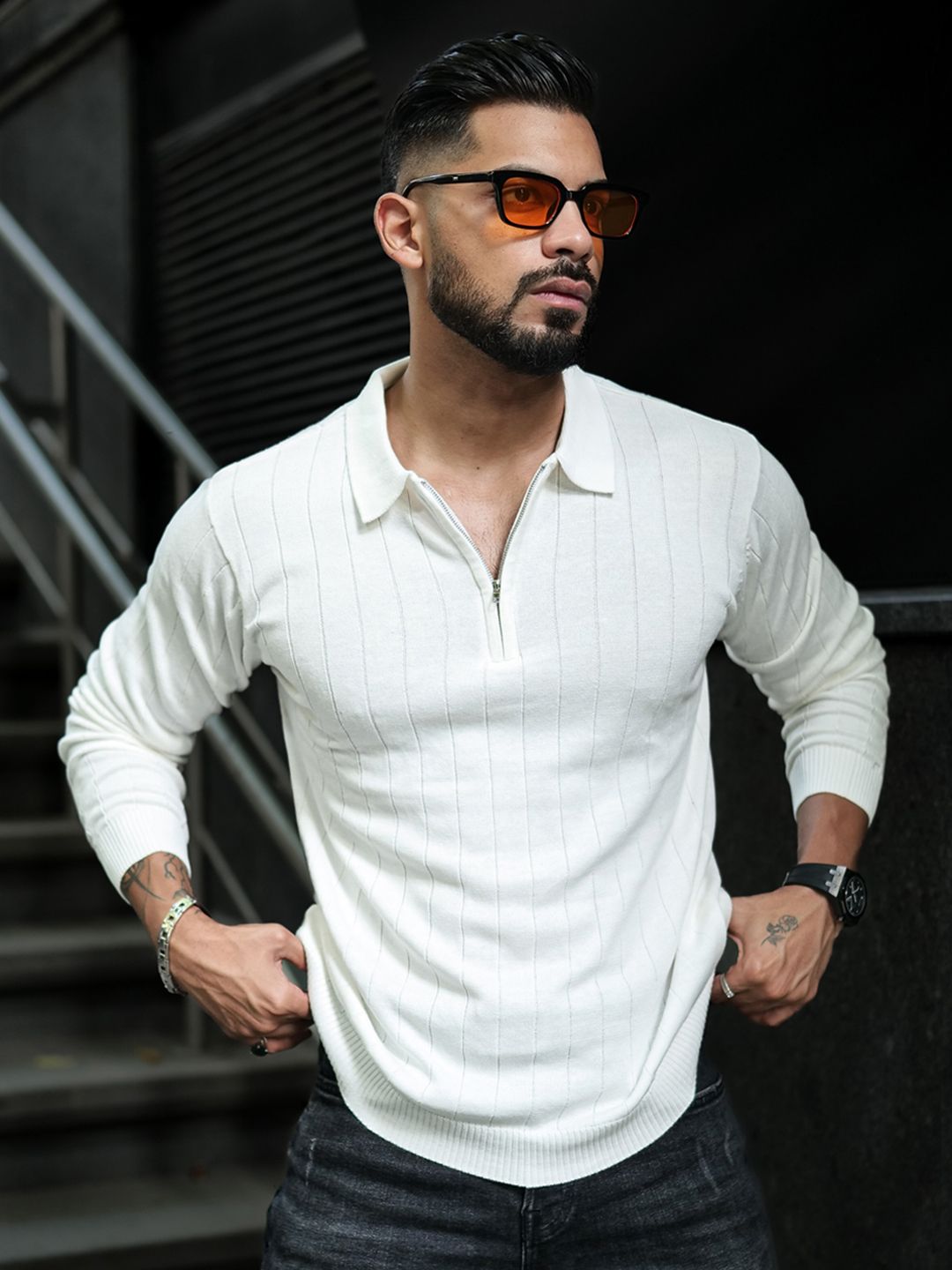 Powerlook Men Solid Polo Collar Cotton T-Shirt