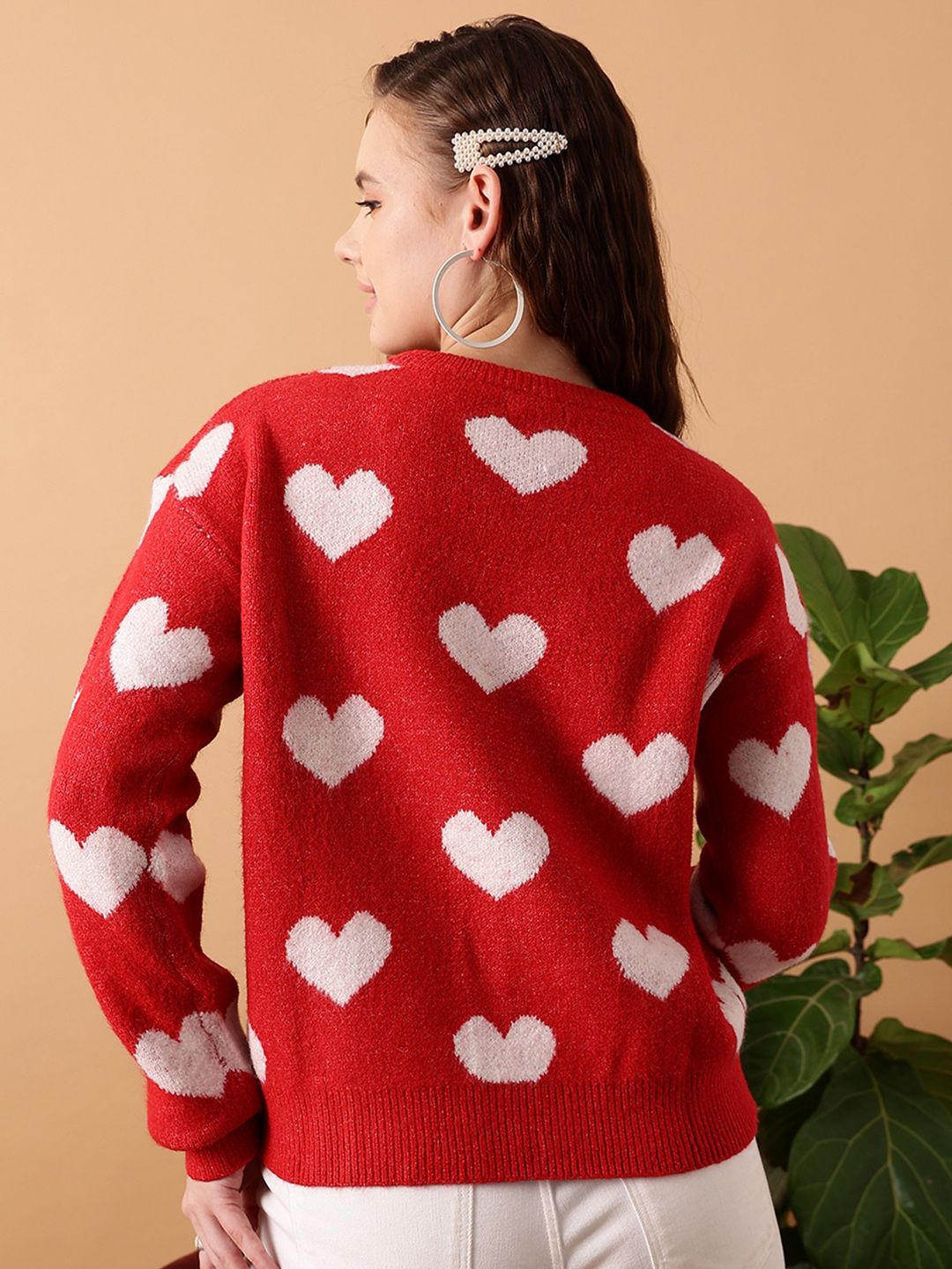 STREET 9 Conversational Printed Acrylic Pullover Sweater