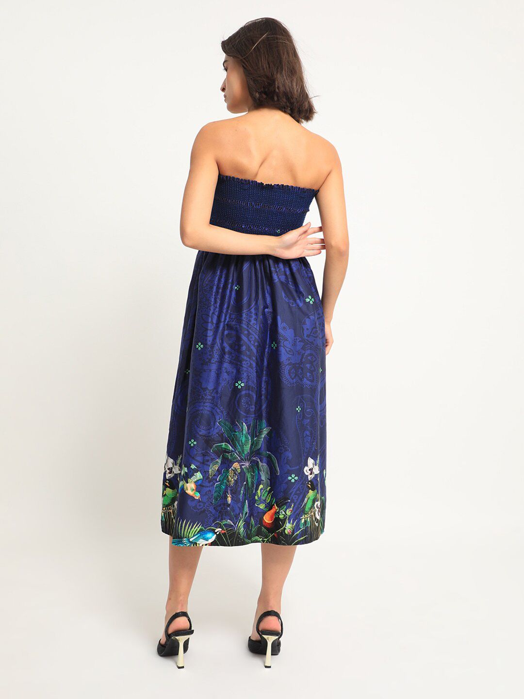 RAREISM Pure Cotton Tropical Print Tube Dress