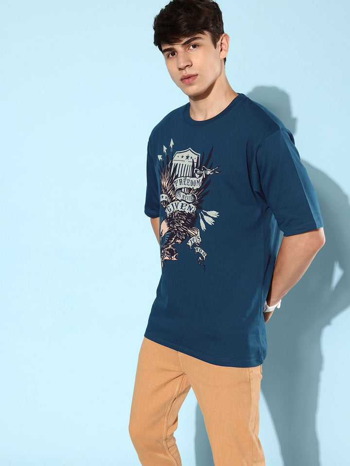 DILLINGER Men Printed Pure Cotton Oversize T-shirt