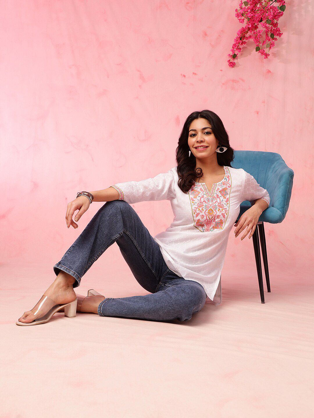 Anouk Women Thread Work Kurta