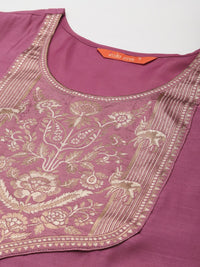 Indo Era Women Pink Yoke Design Regular Kurta with Palazzos & Dupatta