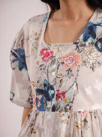Sanskrutihomes Pink & Blue Pure Cotton Printed Night Suit