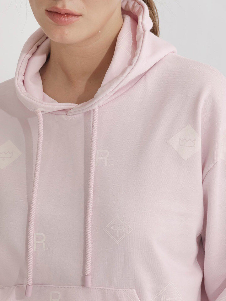 RAREISM Conversational Printed Hooded Cotton Pullover Sweatshirt