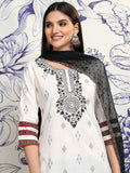 Vishudh Ethnic Motifs Embroidered Thread Work Pure Cotton Kurta with Trousers & Dupatta