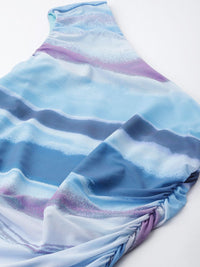 DressBerry Abstract Madness Shoulder Show Ruched Top