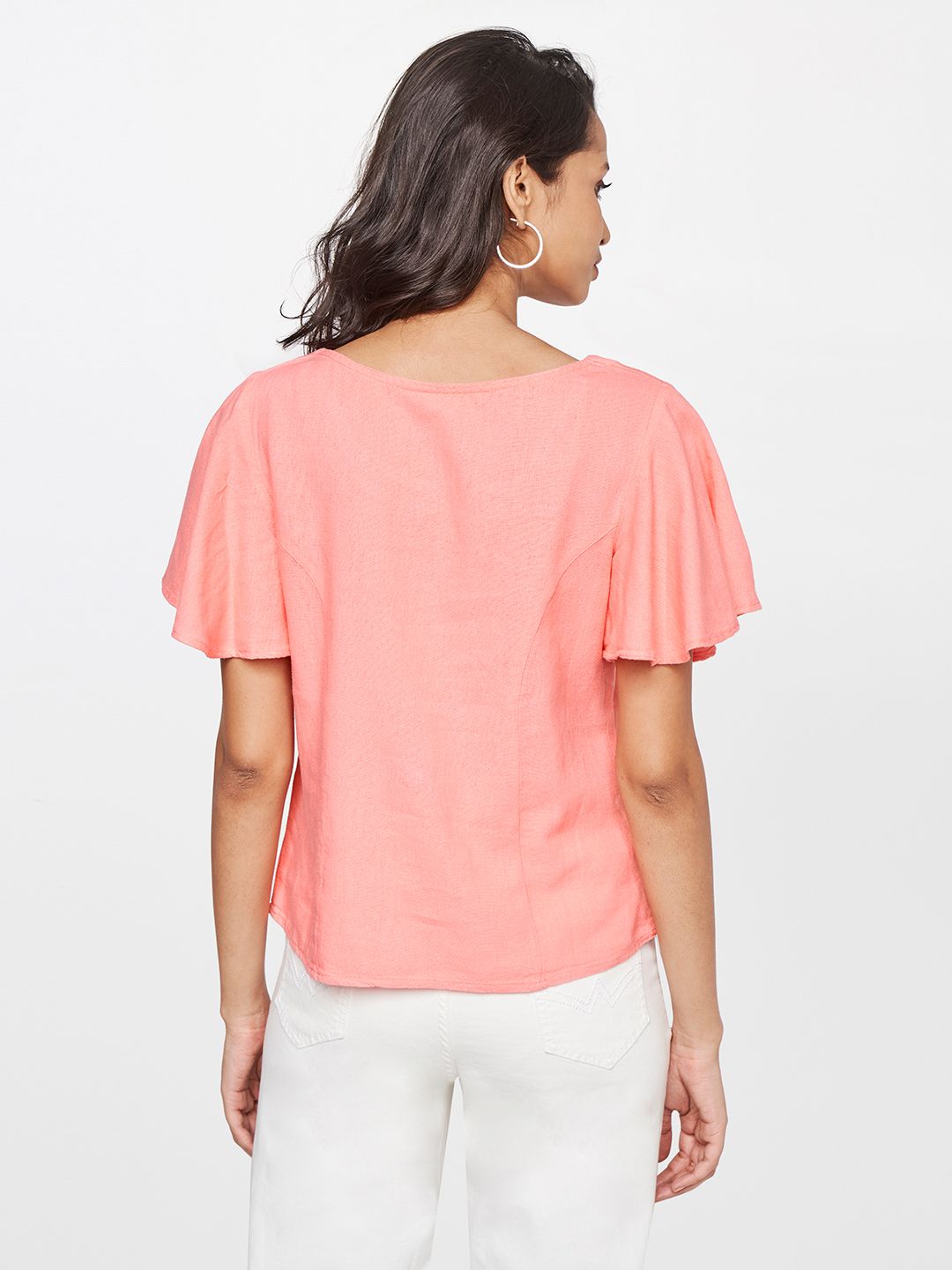 AND Solid Flutter Sleeve Top