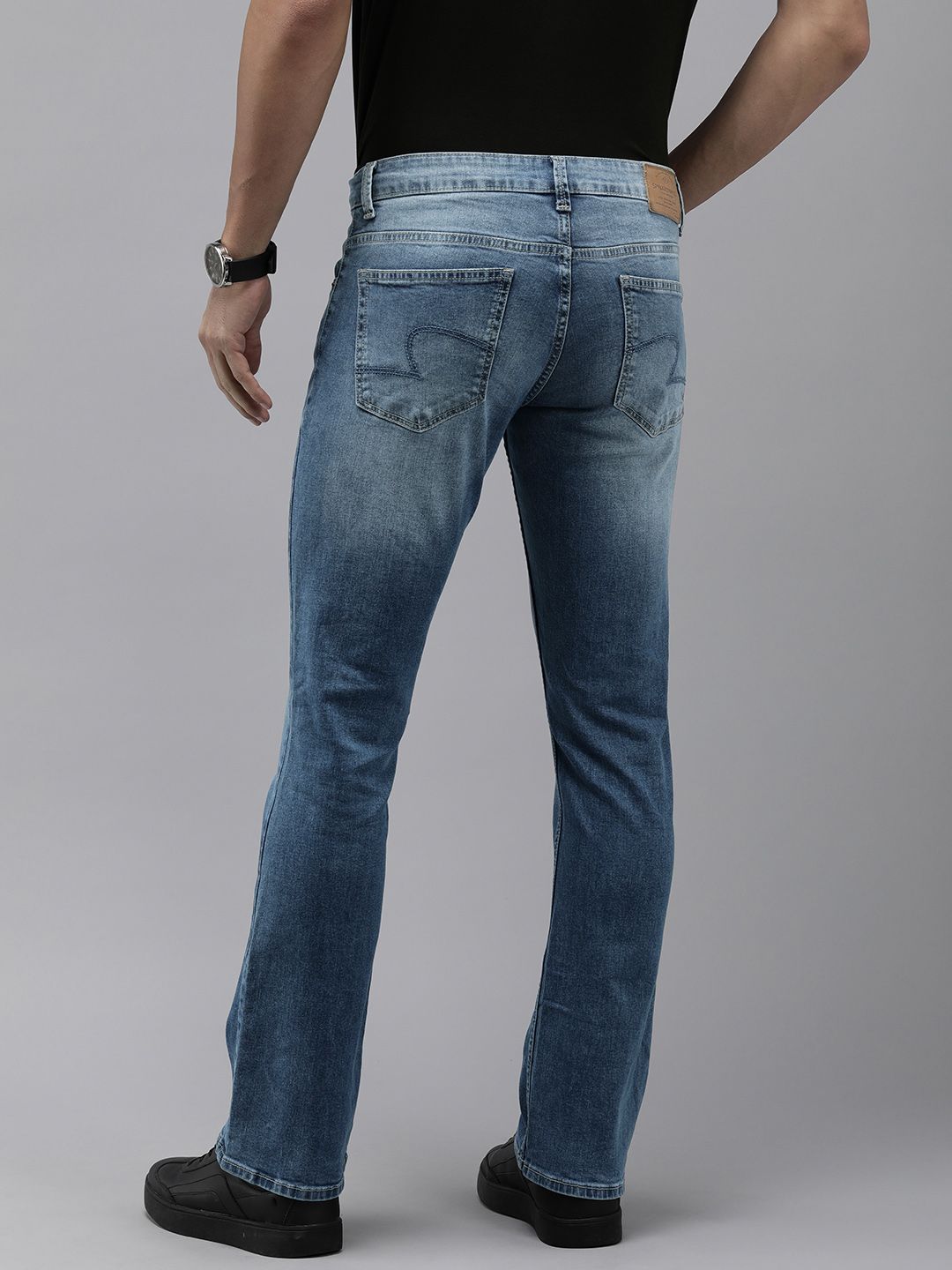SPYKAR Men Rafter Bootcut Low-Rise Heavy Fade Stretchable Jeans