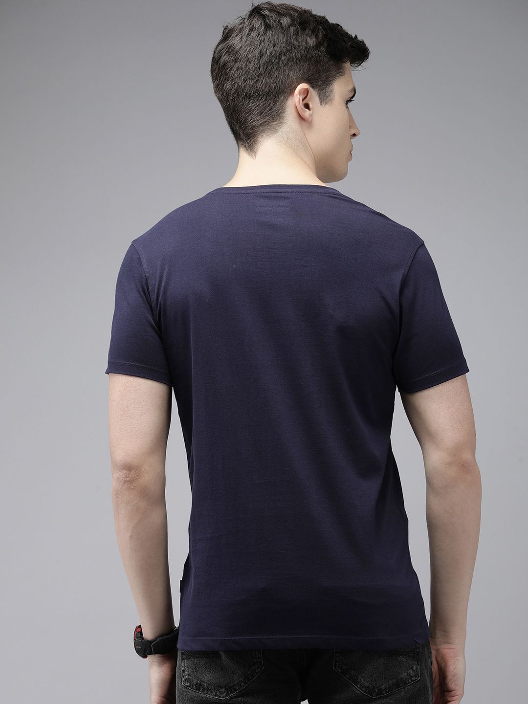 SPYKAR Printed Pure Cotton Slim Fit T-shirt